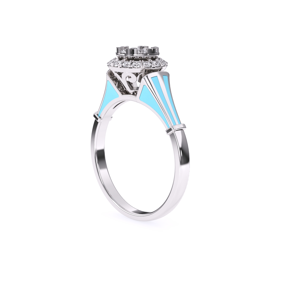 Sparkle Round Cluster Diamond Halo Ring